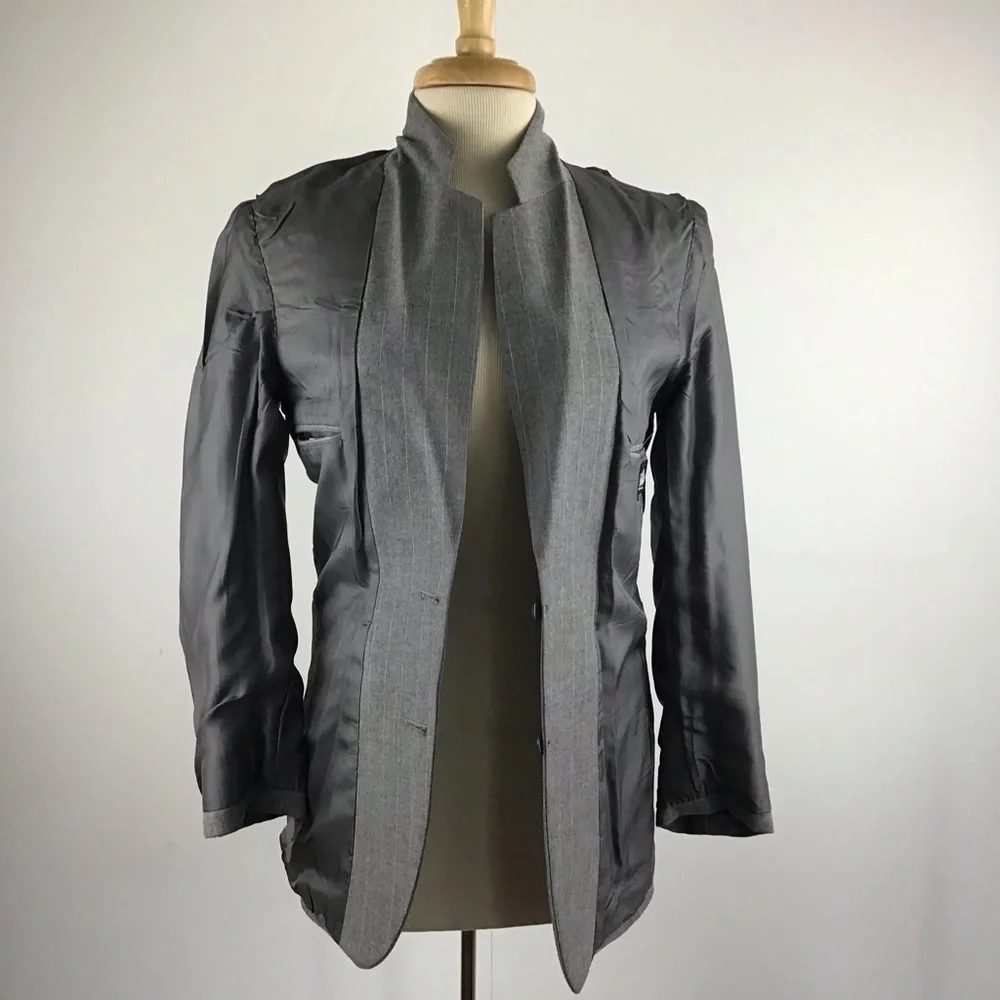Vintage 60s 70s TAKE 6 Mens Gray Pinstripe   Mod Suit Jacket Carnaby Str…